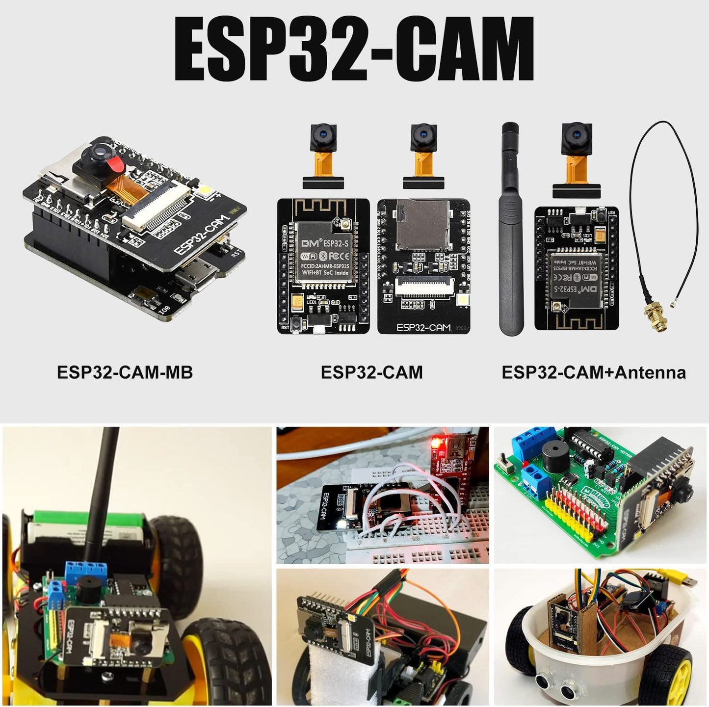 ESP32-CAM W-BT Development Board, DC 5V Dual-core WL with OV2640 Camera TF Card Module