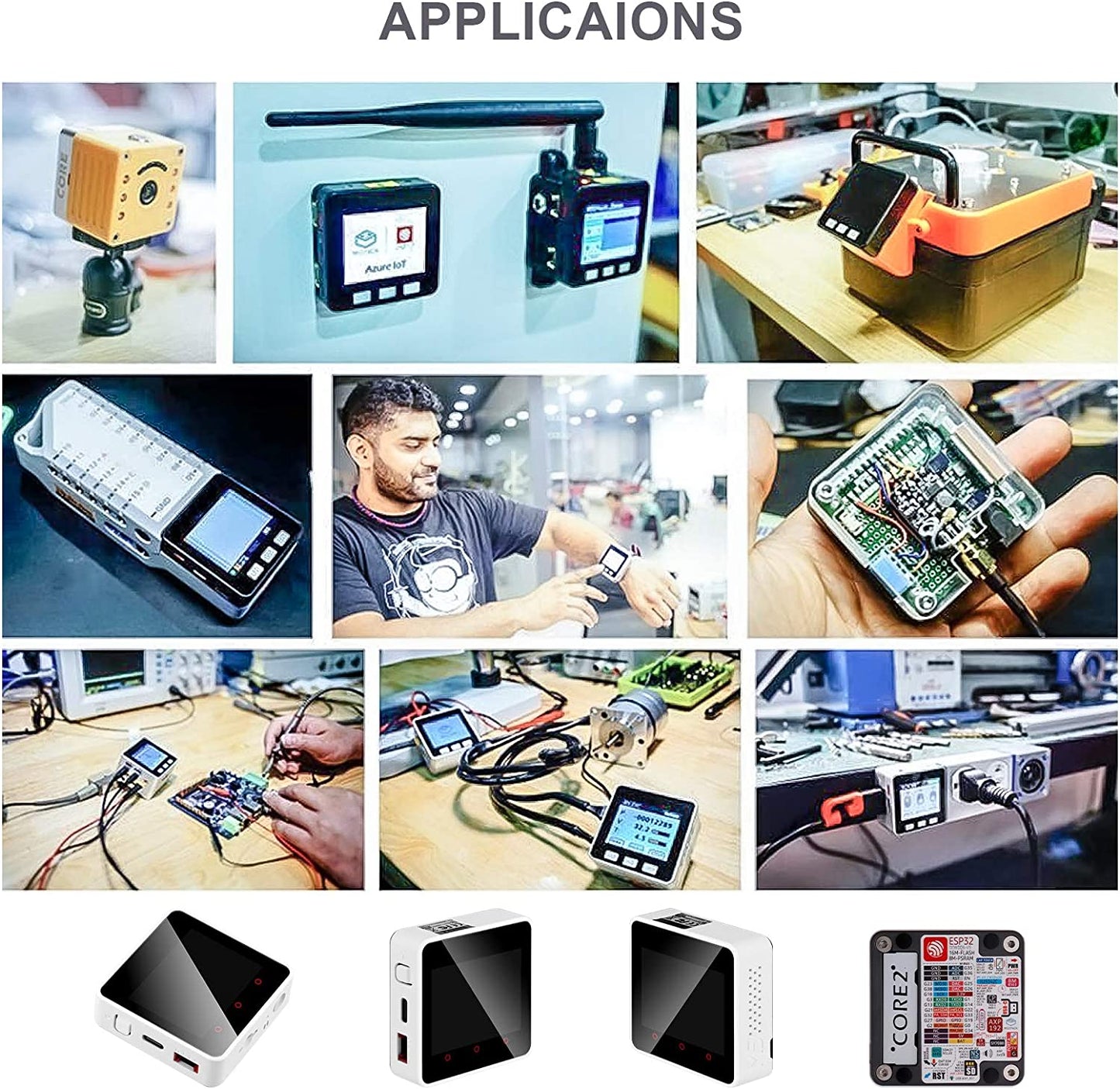 MakerFocus M5Stack Core2 ESP32 Development Kit 2nd Generation Core Device CP2104 MPU 6886 Built-in Bluetooth WiFi with Dual Core 32-bit 240Mhz LX6 Processors 16M Flash 8M PSRAM for UIFlow MicroPython