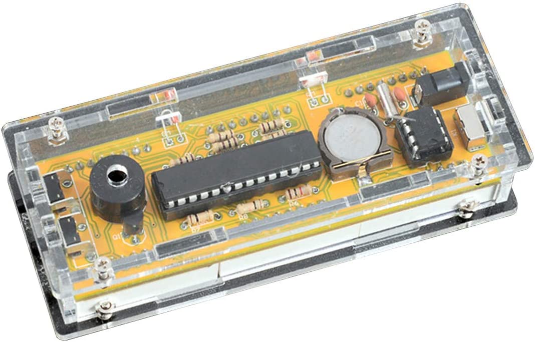 DDIY Digital Lattice Clock Electronic Soldering Practice Kit SCM Digital Clock Multi-Function