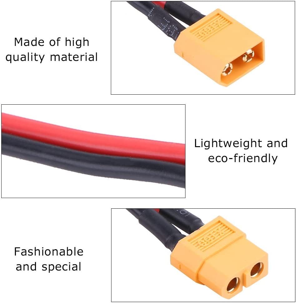 XT60 Female Male Cable, Connector Adapter 14AWG Silicone Cable Wire