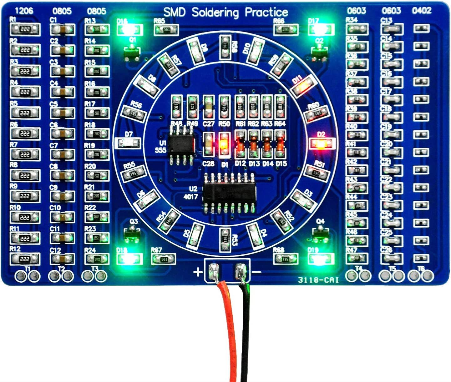 Gikfun DIY SMD SMT Welding Practice Soldering Skill Training Board Led EK7026