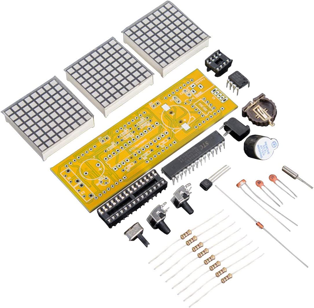 DDIY Digital Lattice Clock Electronic Soldering Practice Kit SCM Digital Clock Multi-Function
