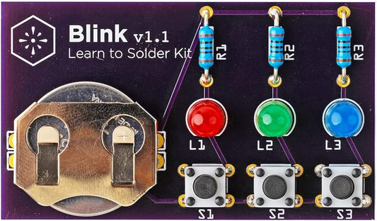 Learn to Solder Kits Blink LED Soldering Kit | DIY Electronics Projects For Beginners | Practice For Adults & Kids STEM Classes & Events | Science Project Electronic Light Circuit Boards With Battery