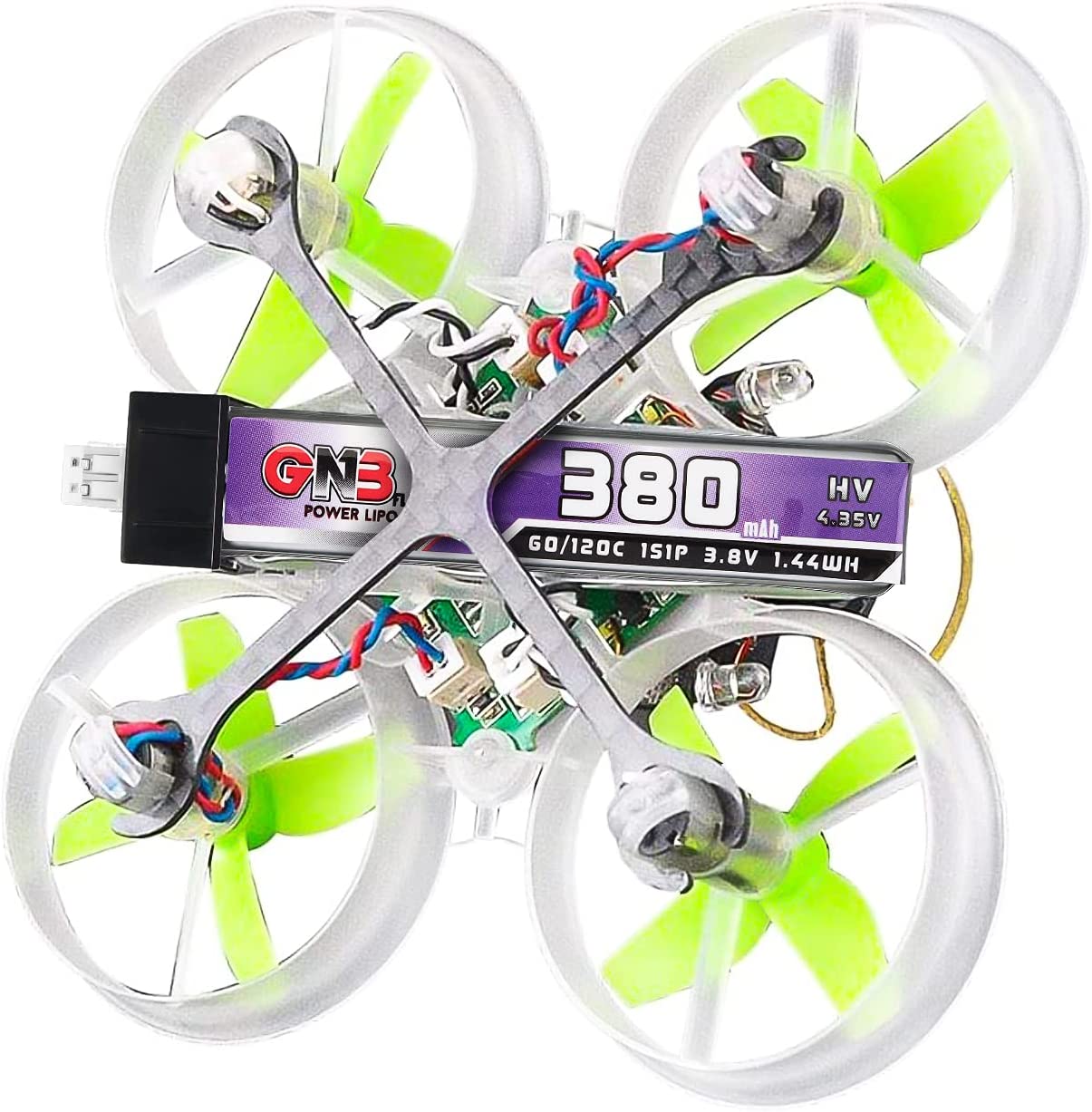 GAONENG 6pcs 380mAh 60C 1S LiPo Battery 3.8V/4.35V LiHv Battery with JST-PH 2.0 Connector for UZ65 Tiny Whoop Micro FPV Racing Drone