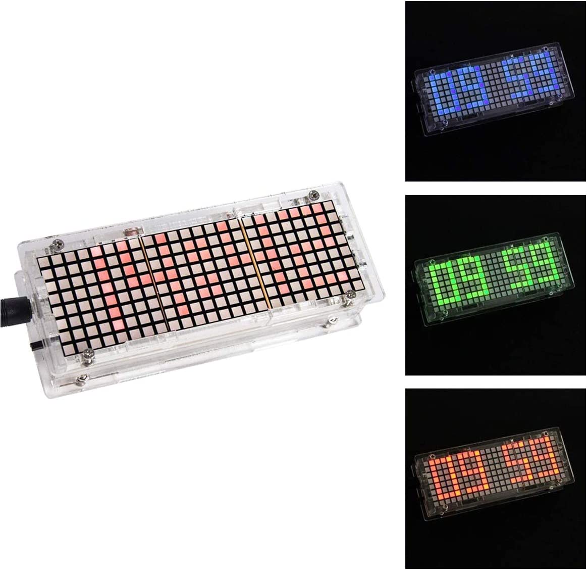 DDIY Digital Lattice Clock Electronic Soldering Practice Kit SCM Digital Clock Multi-Function